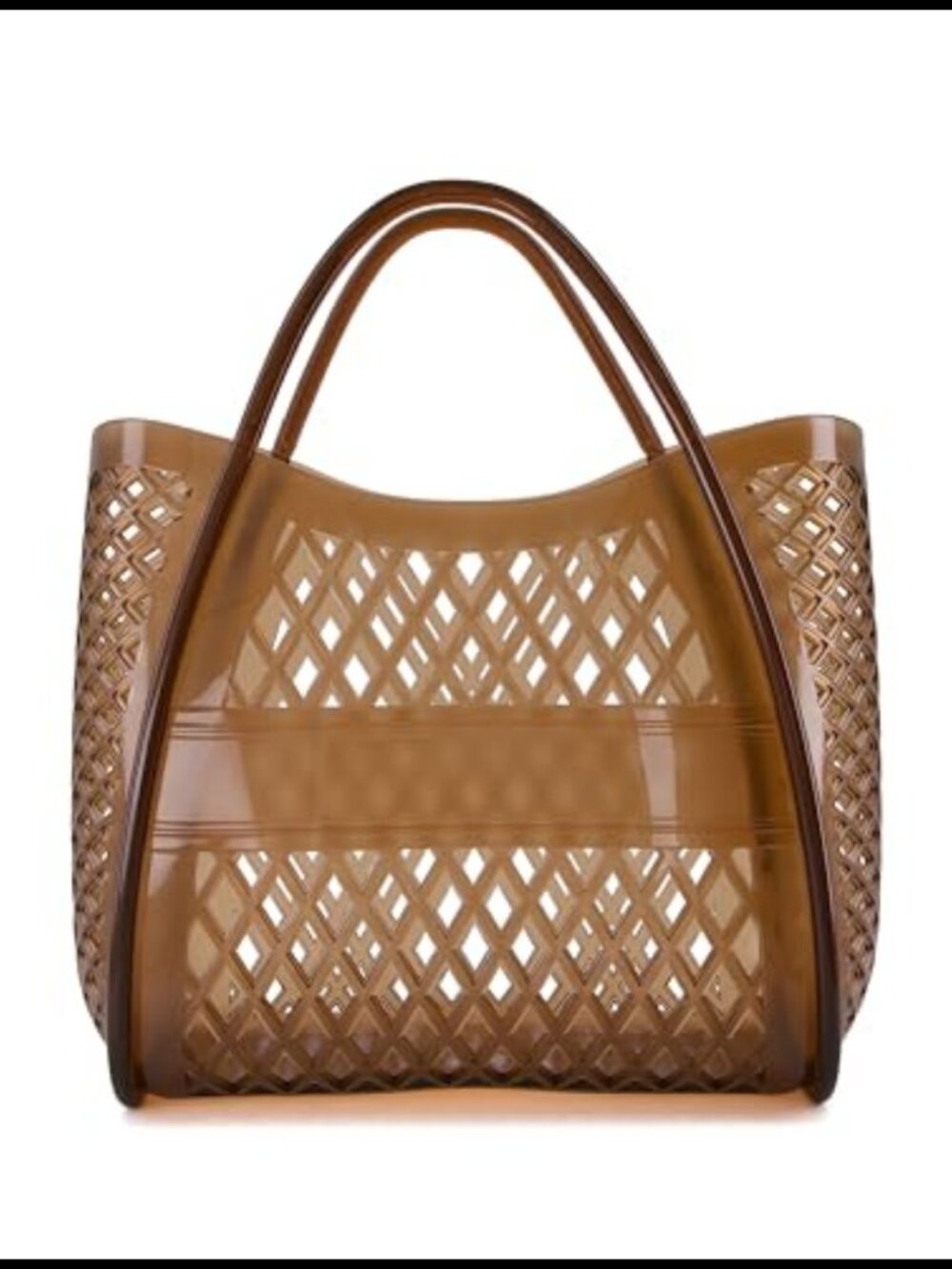 Jelly Tote Bag Lightweight Waterproof Beach Purse Open Top Lattice Cutout